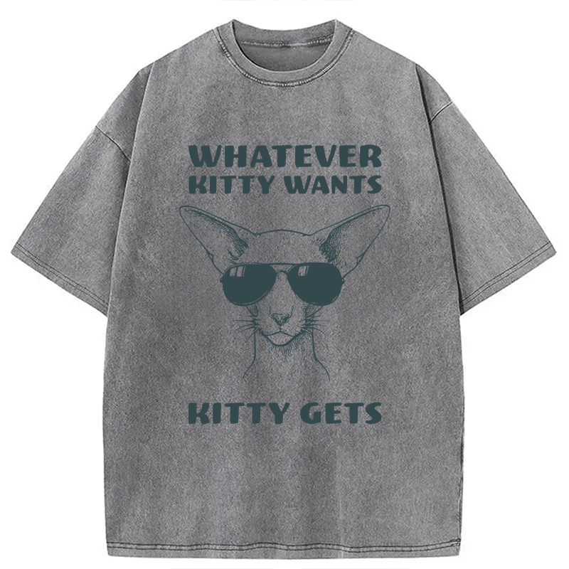 Modecanvas Oriental Shorthair Cat DTG Printing Washed T-Shirt
