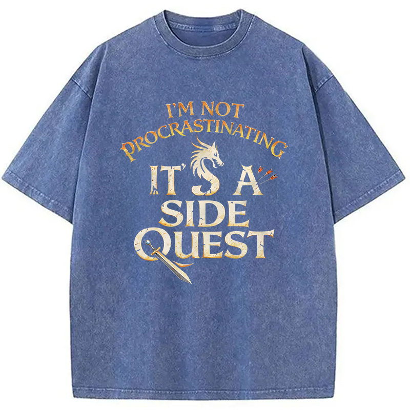 Modecanvas Side Quest Dragon DTG Printing Washed T-Shirt