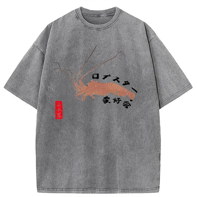 Modecanvas Lobster Lover Club DTG Printing Washed T-Shirt