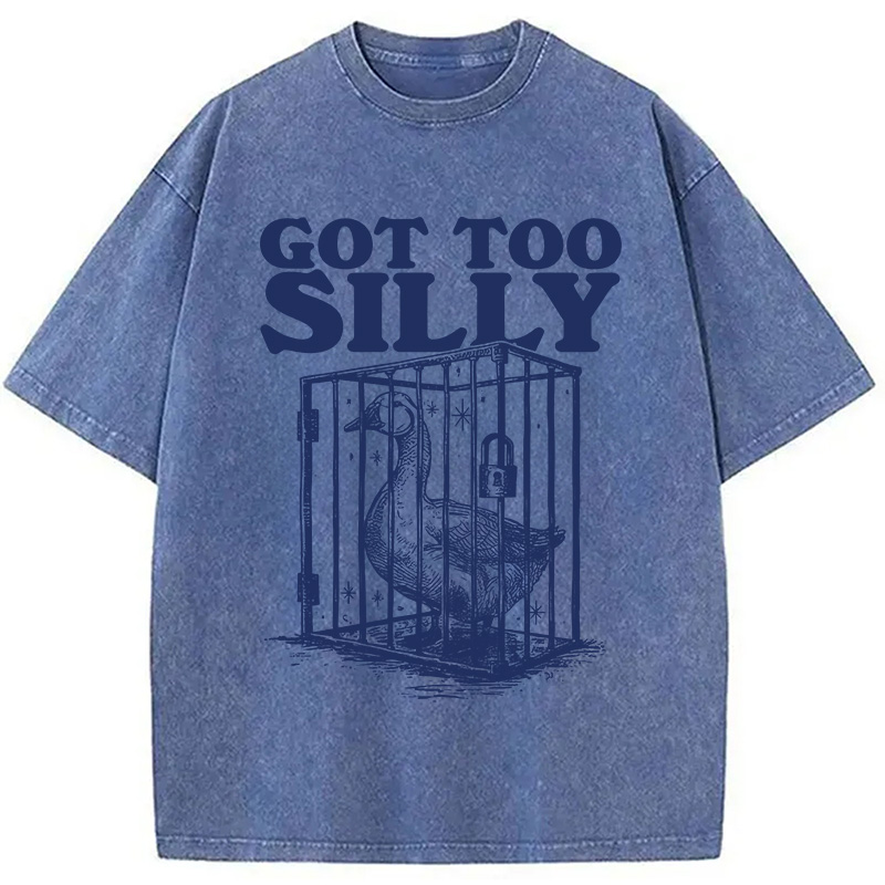 Modecanvas Got Too Silly DTG Printing Washed T-Shirt