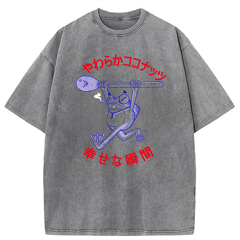 Modecanvas Lucky Moment DTG Printing Washed T-Shirt