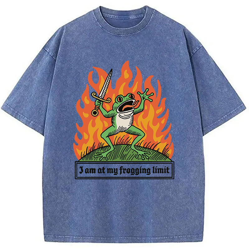 Modecanvas I Am At My Frogging Limit DTG Printing Washed T-Shirt
