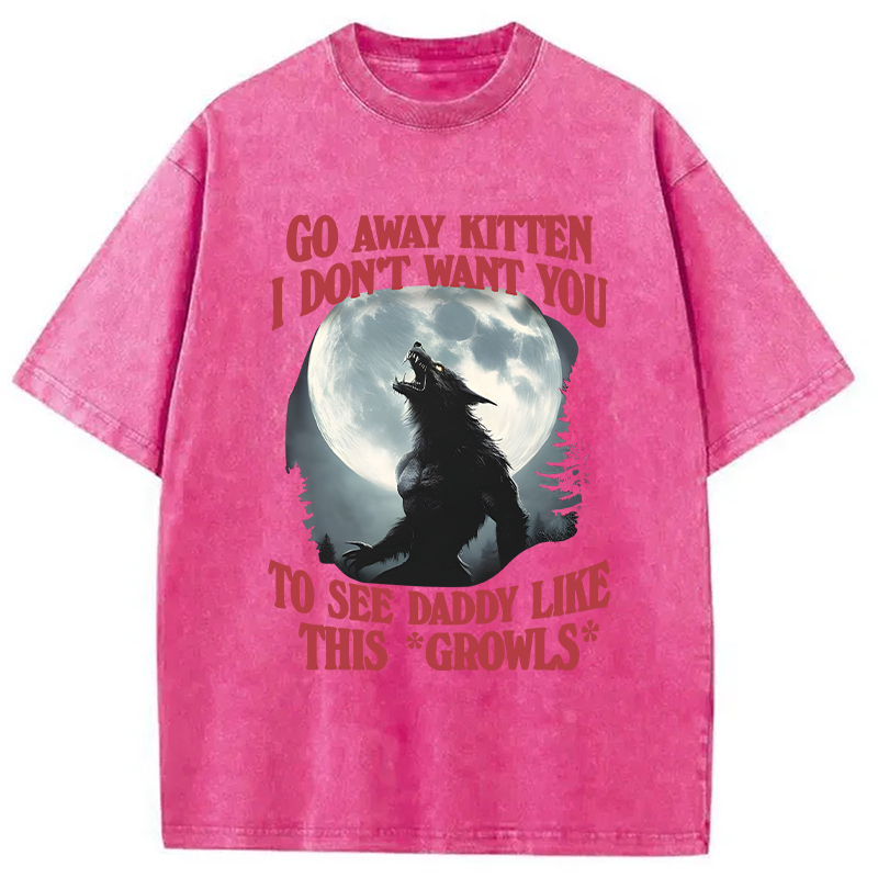 Modecanvas Go Away Kitten DTG Printing Washed T-Shirt