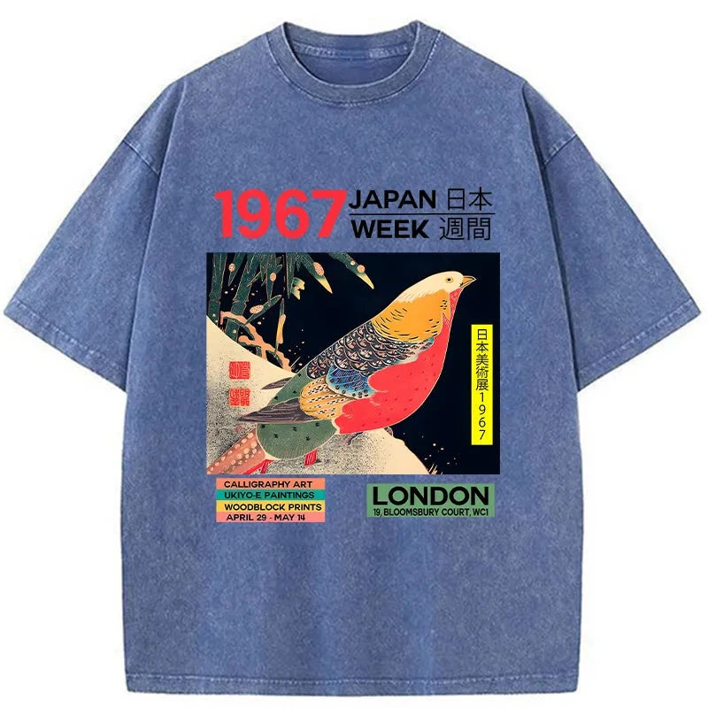 Modecanvas Art Studio Exhibition Japanese Washed T-Shirt-modecanvas