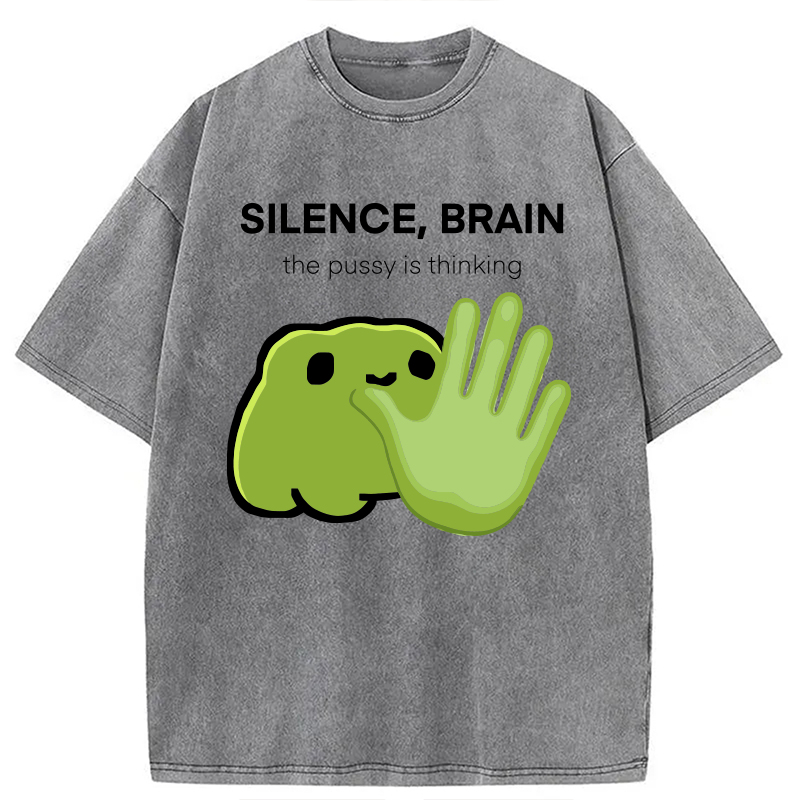 Modecanvas Silence, Brain DTG Printing Washed T-Shirt