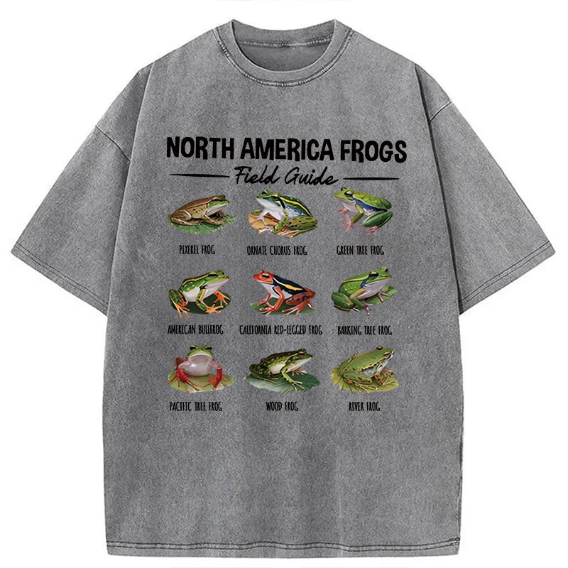 Modecanvas North America Frogs DTG Printing Washed T-Shirt