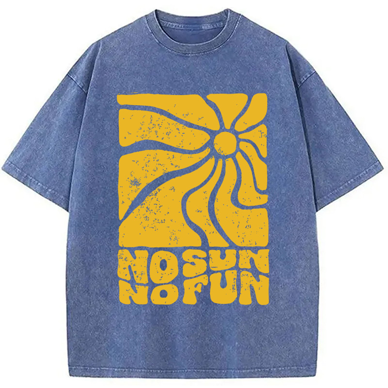 Modecanvas No Sun No Fun DTG Printing Washed T-Shirt