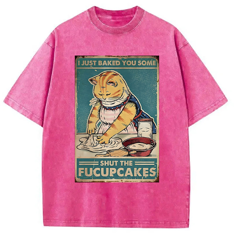 Modecanvas Shut The Fucupcakes DTG Printing Washed T-Shirt