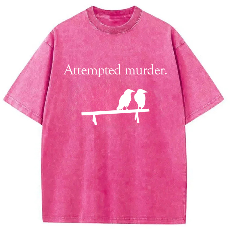 Modecanvas Attempted Murder DTG Printing Washed T-Shirt