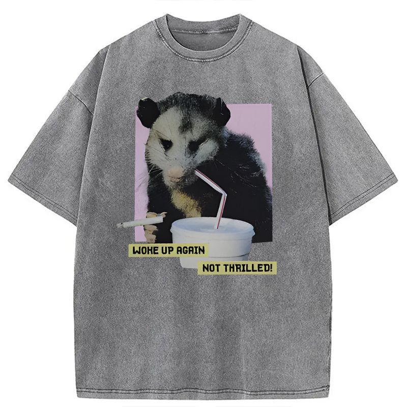 Modecanvas Woke Up Again DTG Printing Washed T-Shirt