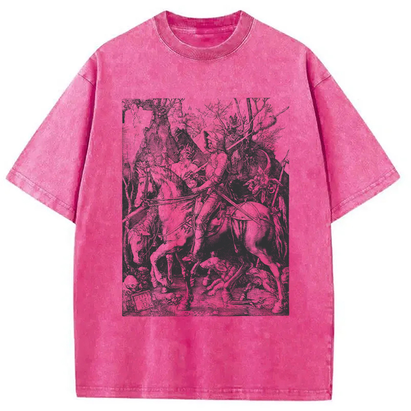 Modecanvas 90s Vintage Dark Art DTG Printing Washed T-Shirt