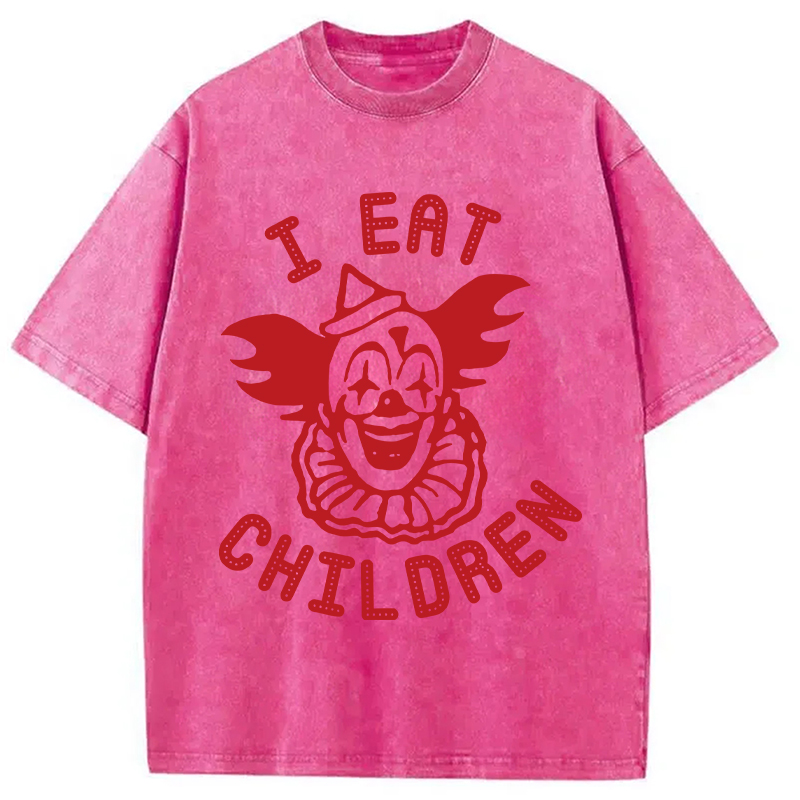 Modecanvas I Eat Children DTG Printing Washed T-Shirt