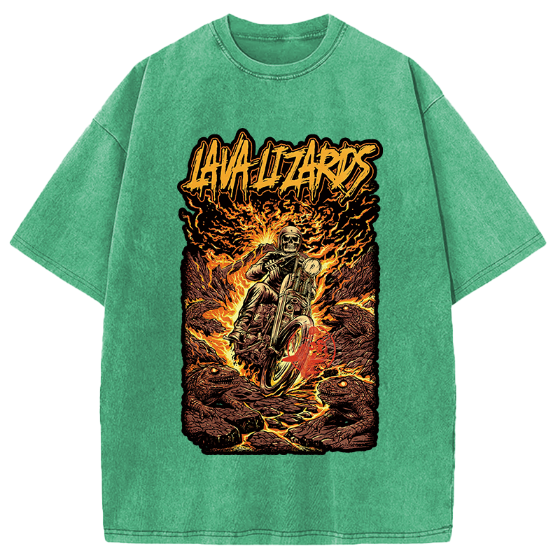 Modecanvas Lava Lizards DTG Printing Washed T-Shirt