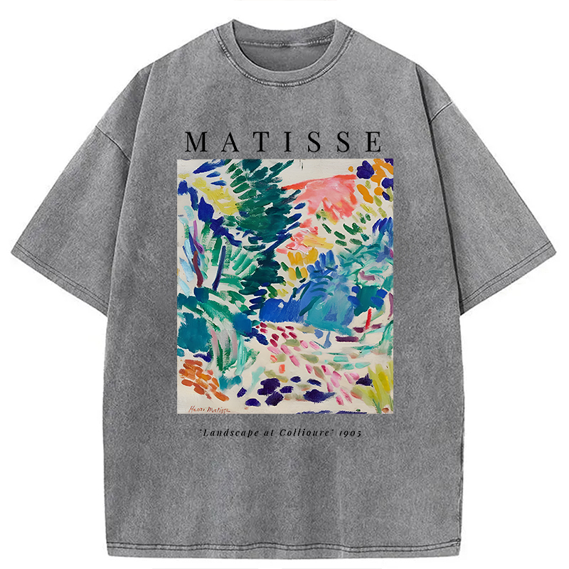 Modecanvas Henri Matisse Landscape DTG Printing Washed T-Shirt