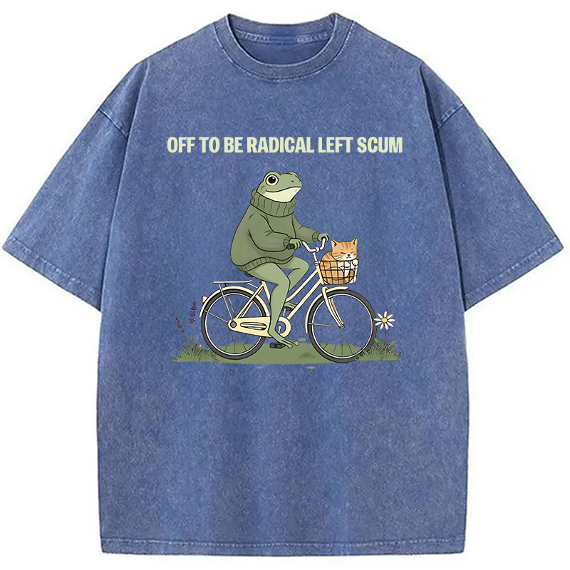 Modecanvas Off To Be Radical Left Scum DTG Printing Washed T-Shirt