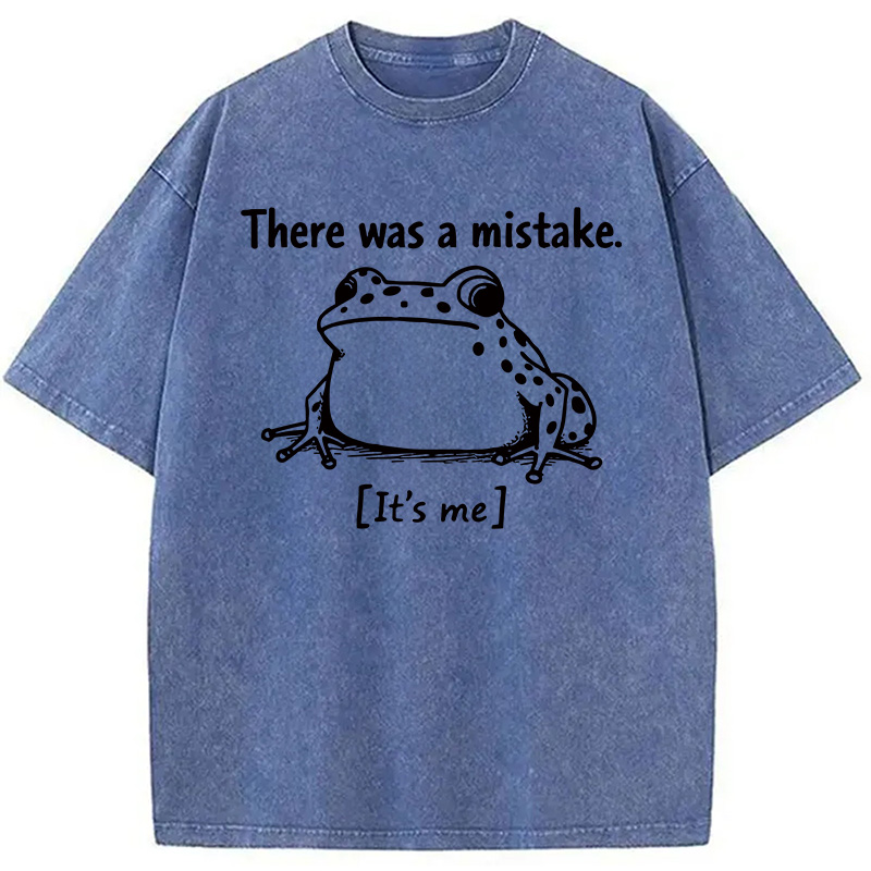 Modecanvas There Was A Mistake Frog Self DTG Printing Washed T-Shirt