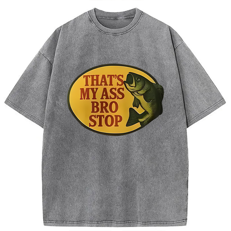 Modecanvas Bro Stop Washed T-Shirt-modecanvas