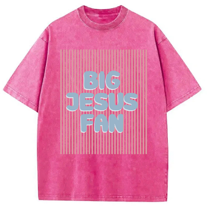 Modecanvas Big Jesus Fan DTG Printing Washed T-Shirt