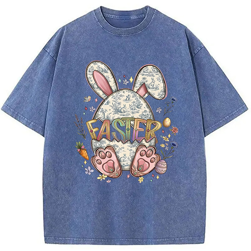 Modecanvas Easter Bunny Egg DTG Printing Washed T-Shirt