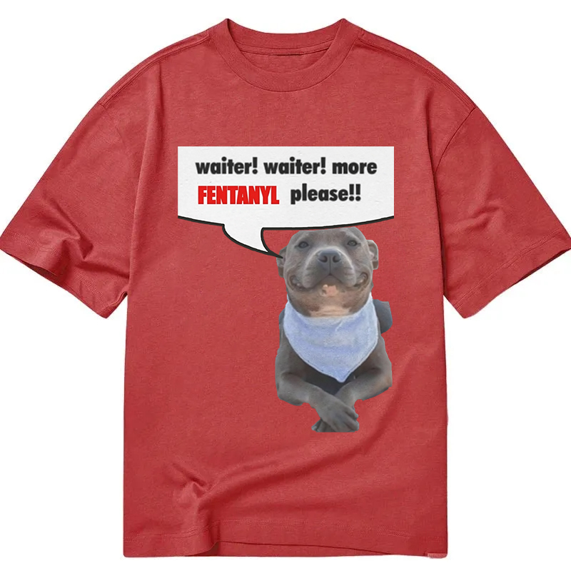 Modecanvas Waiter Waiter More Fentanyl Meme DTG Printing Classic T-Shirt-modecanvas