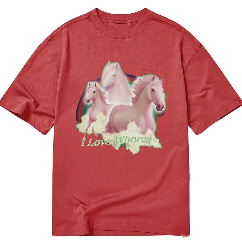 Modecanvas I Love Whores DTG Printing Classic T-Shirt-modecanvas