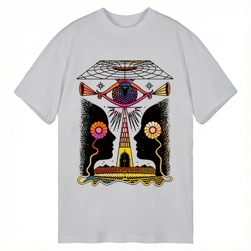 Modecanvas Dual-Face Sacred Eye DTG Printing Classic T-Shirt-modecanvas