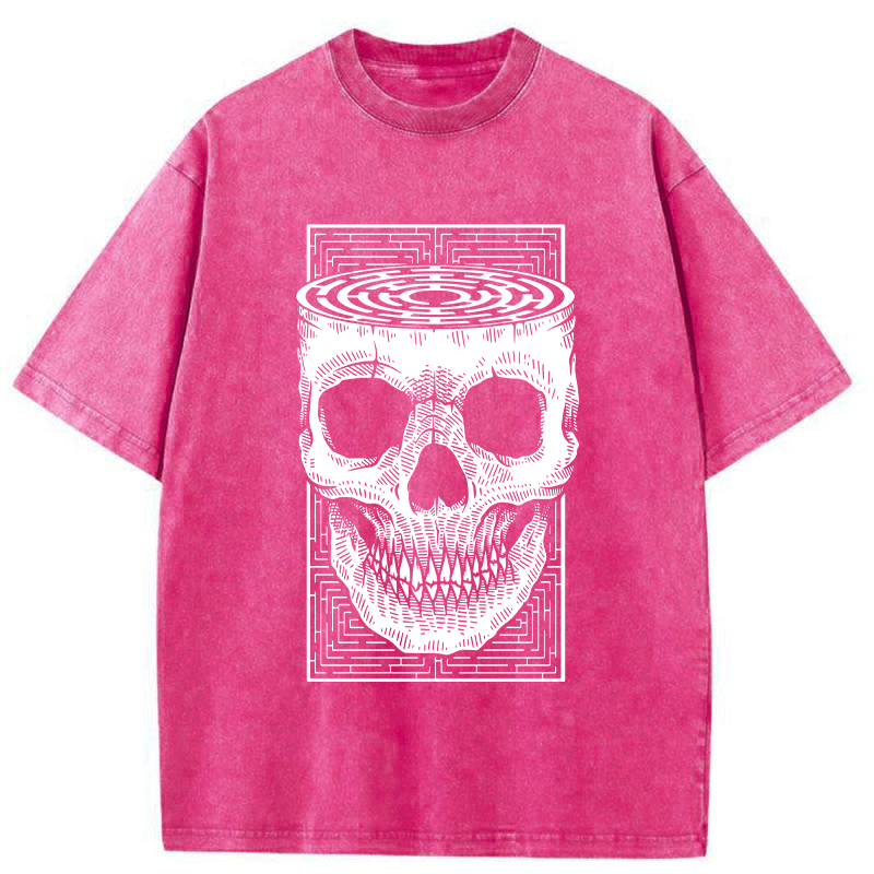 Modecanvas Horror Skull Washed T-Shirt-modecanvas