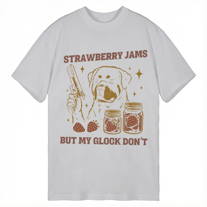 Modecanvas Strawberry Jams Dog DTG Printing Classic T-Shirt-modecanvas