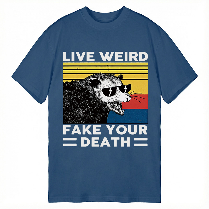 Modecanvas Live Weird Fake Your Death Possum DTG Printing Classic T-Shirt-modecanvas
