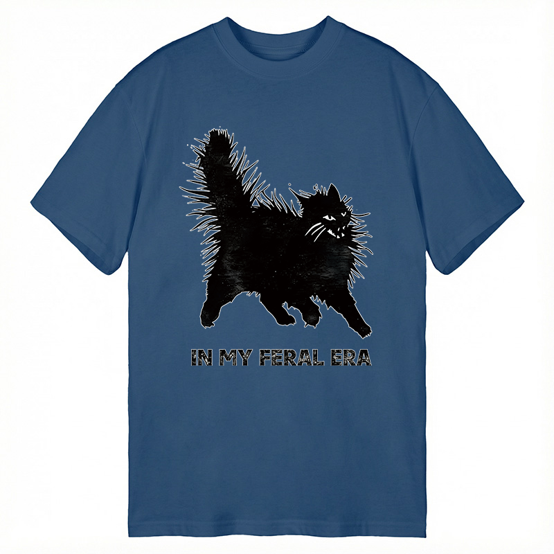 Modecanvas Wild Black Cat DTG Printing Classic T-Shirt-modecanvas