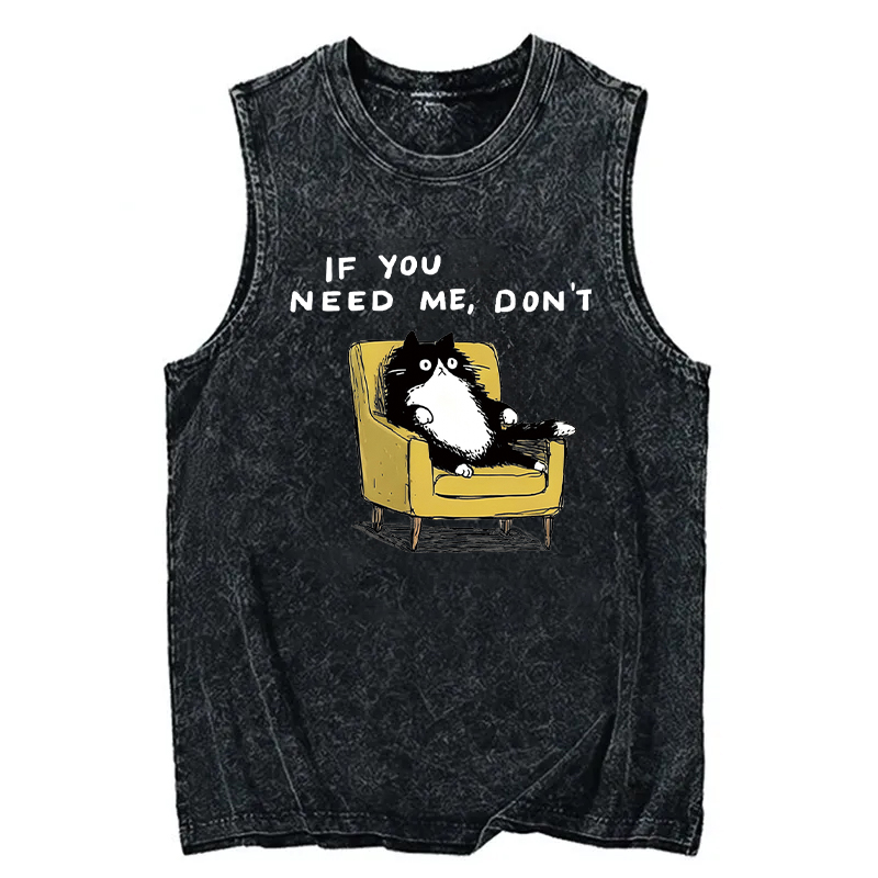 Modecanvas Unavailable Cat DTG Printing Washed Tank-modecanvas