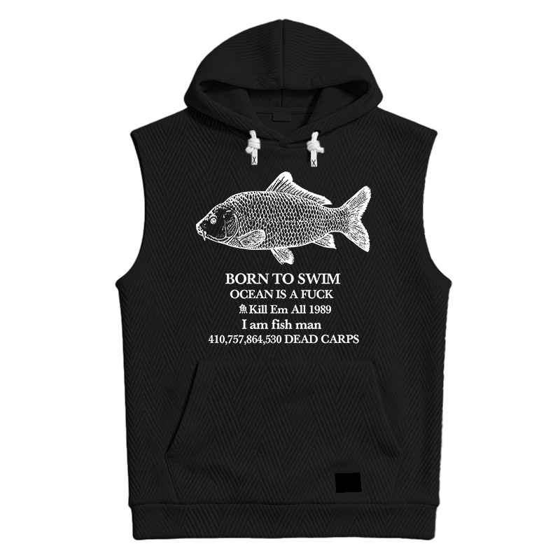 Modecanvas Born To Swim Hooded Tank