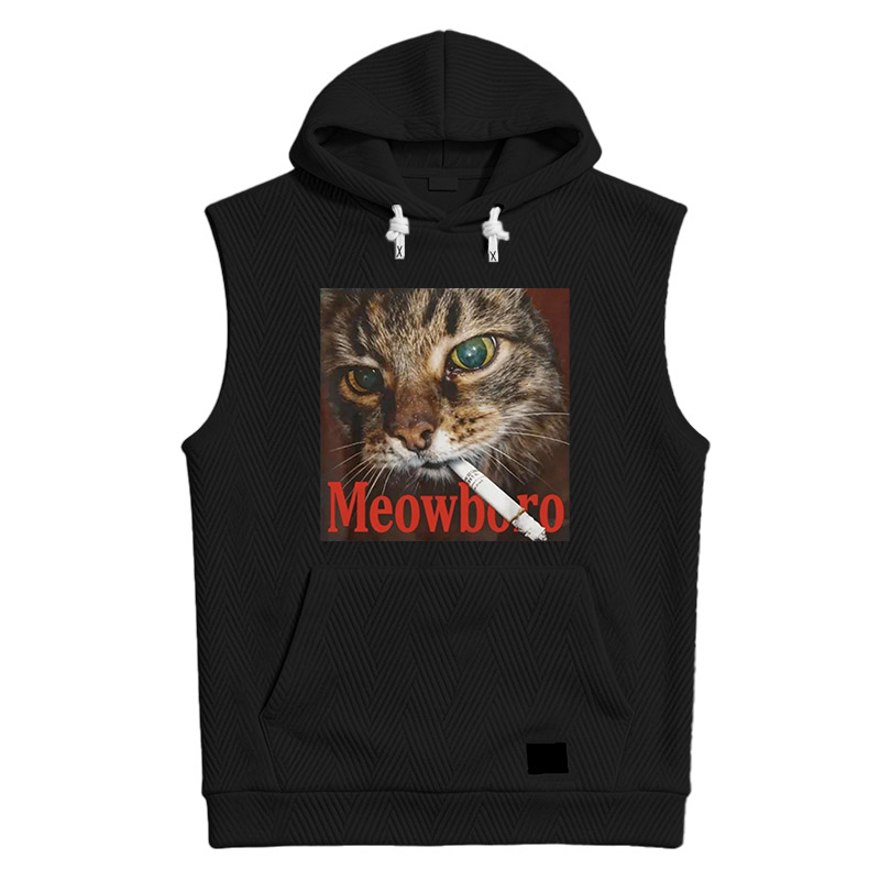 Modecanvas Funny Smoking Cat Meme Hooded Tank