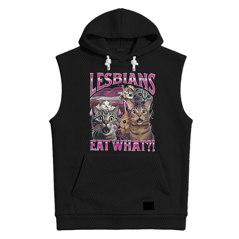 Modecanvas Lesbians Eat What?! Funny Hooded Tank