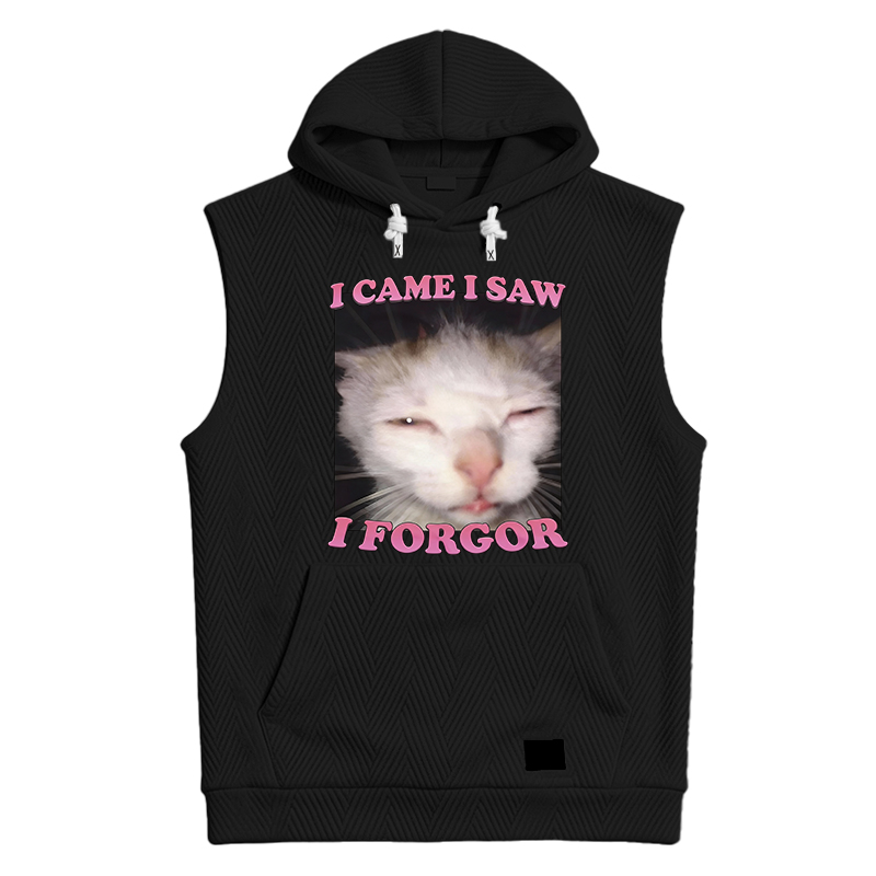 Modecanvas I Forgor Funny Cat Meme Hooded Tank
