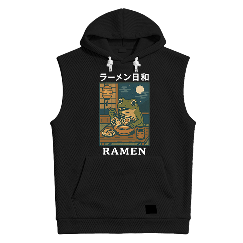 Modecanvas Japanese Frog Eating Ramen Hooded Tank
