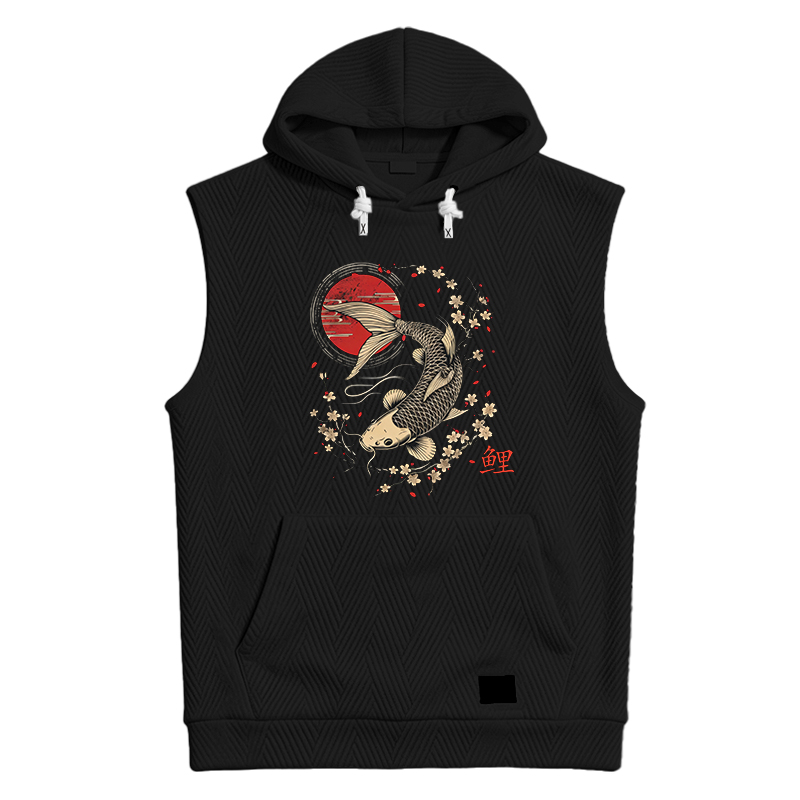 Modecanvas Kersenbloesem Koi Karper Hooded Tank