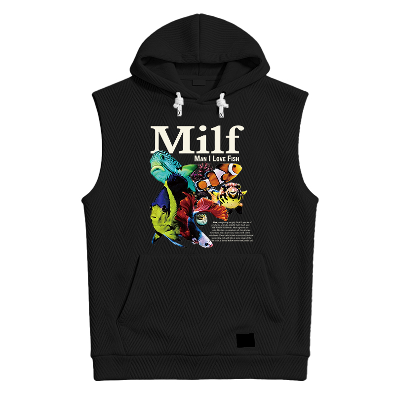 Modecanvas Man I Love Fish Vintage Meme Hooded Tank