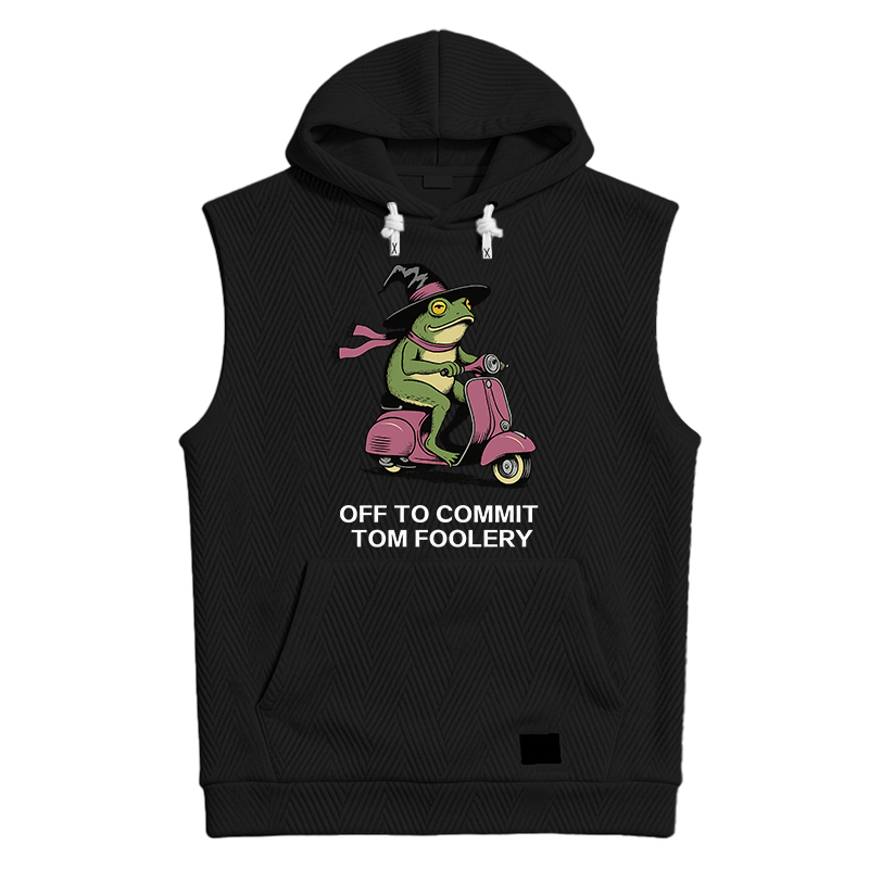 Modecanvas Off to Commit Tom Foolery Frog Hooded Tank