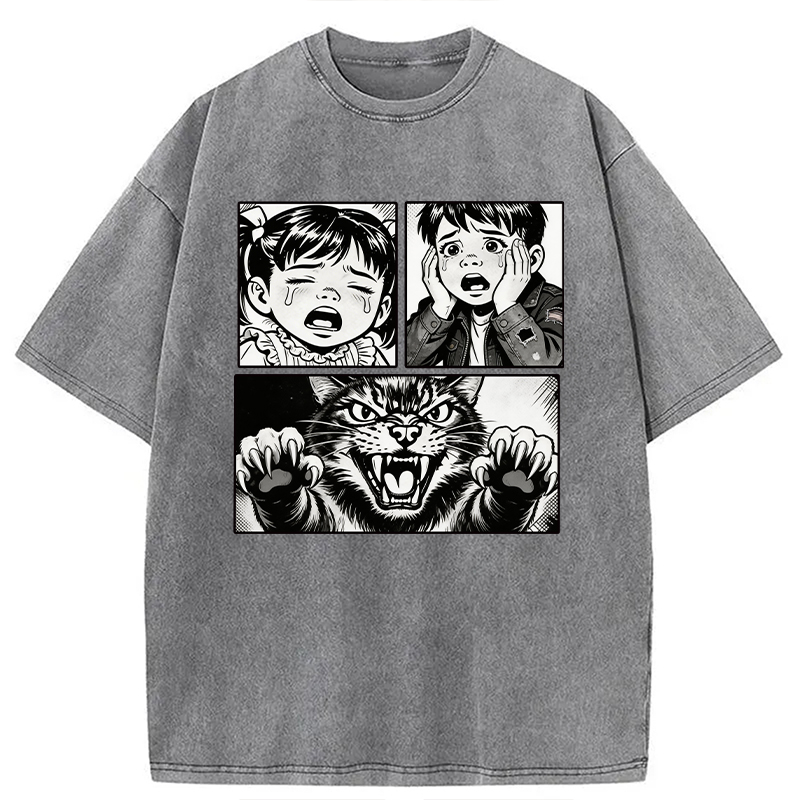 Modecanvas The Last Meow DTG Printing Washed T-Shirt