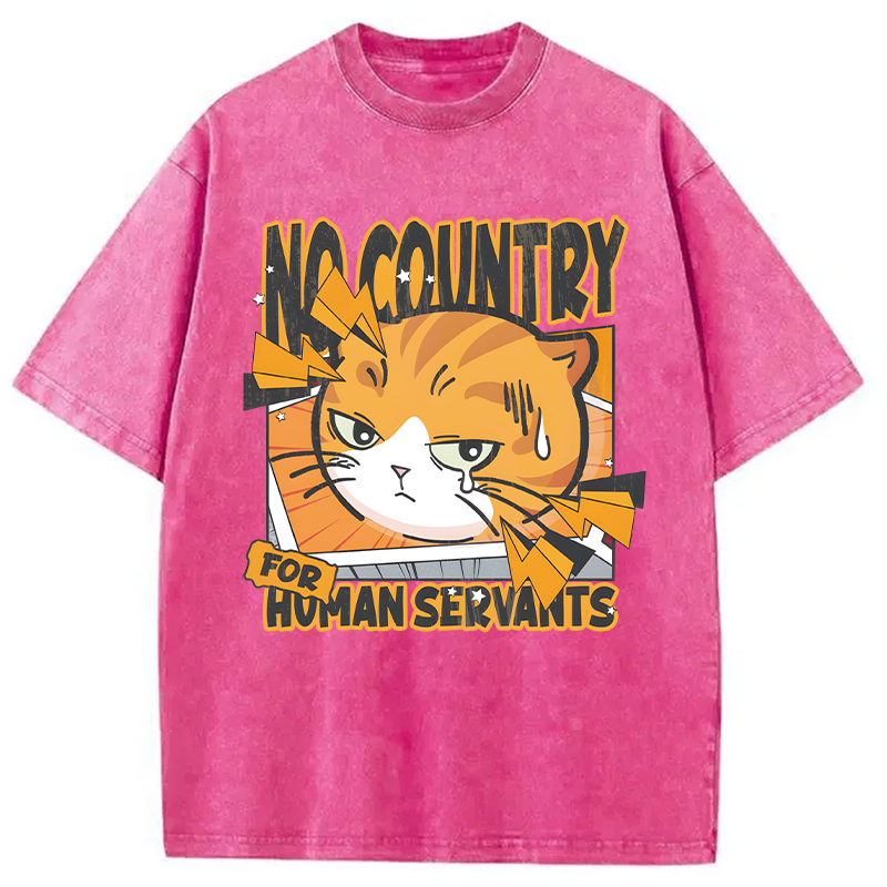 Modecanvas No Country For Human Servants DTG Printing Washed T-Shirt