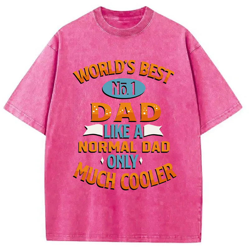 Modecanvas Worlds Best No 1 Dad DTG Printing Washed T-Shirt