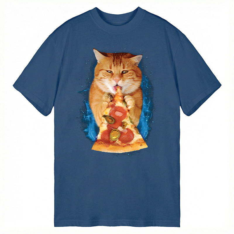 Modecanvas Pizza Cat DTG Printing Classic T-Shirt-modecanvas