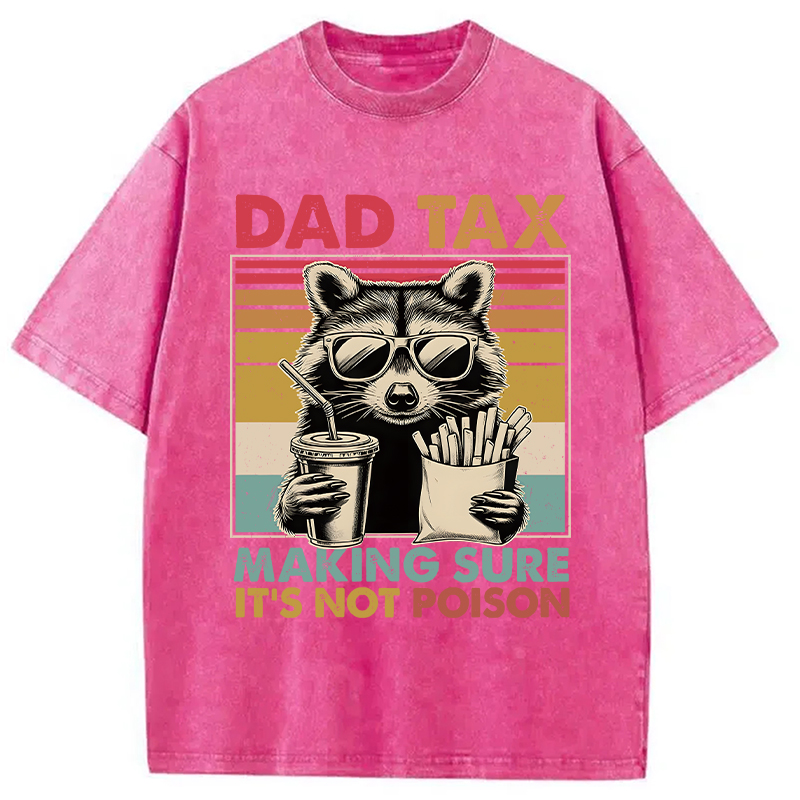 Modecanvas Dad Tax Raccoon DTG Printing Washed T-Shirt