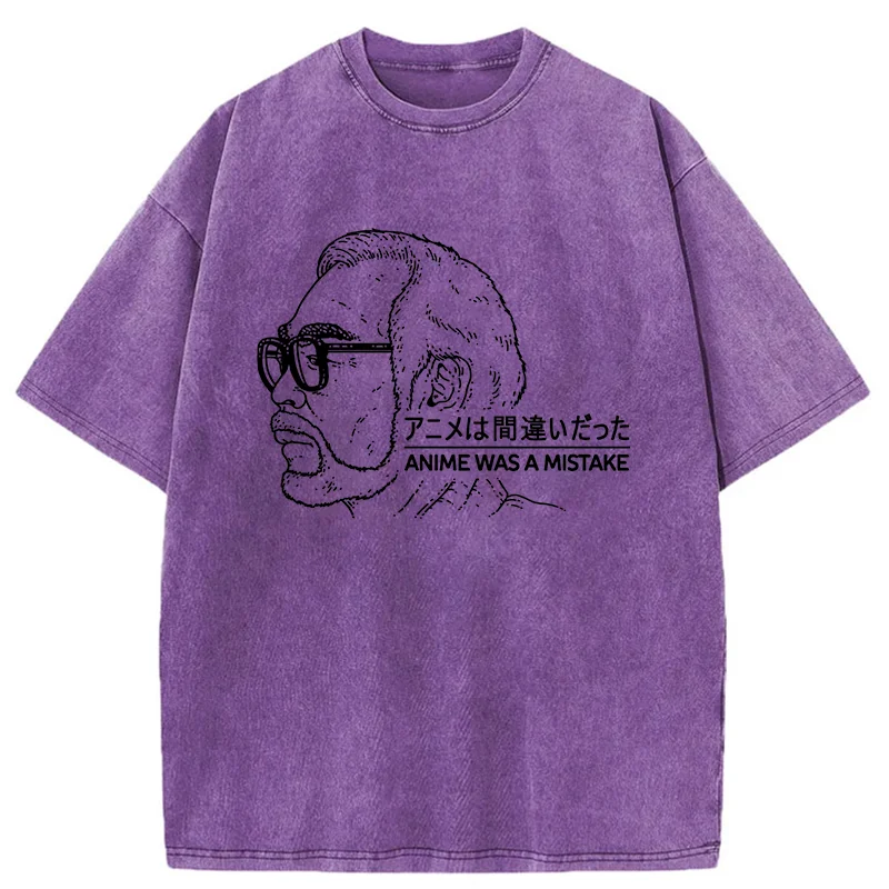 Modecanvas Anime Was A Mistake Washed T-Shirt