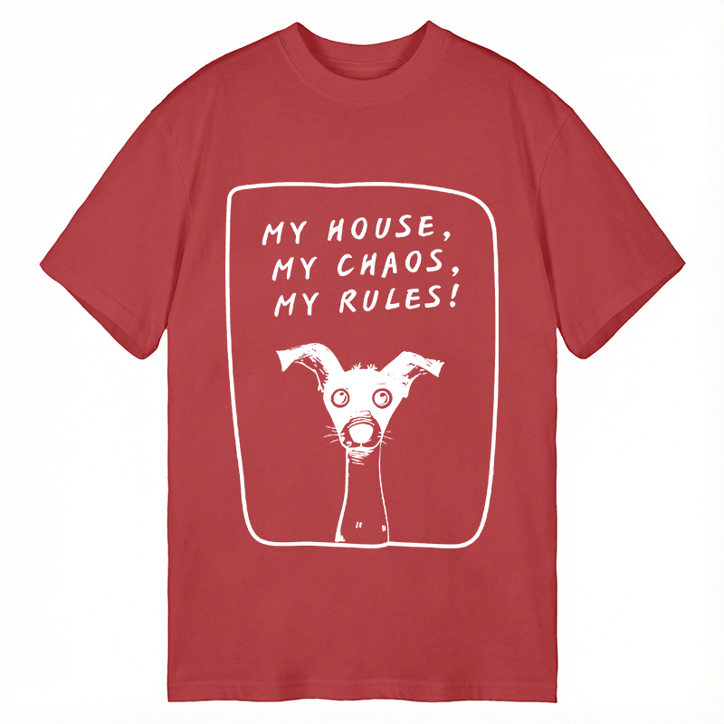 Modecanvas My Rules! Funny Dog DTG Printing Classic T-Shirt-modecanvas