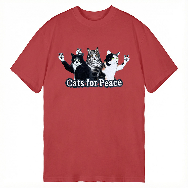 Modecanvas Cats For Peace DTG Printing Classic T-Shirt-modecanvas