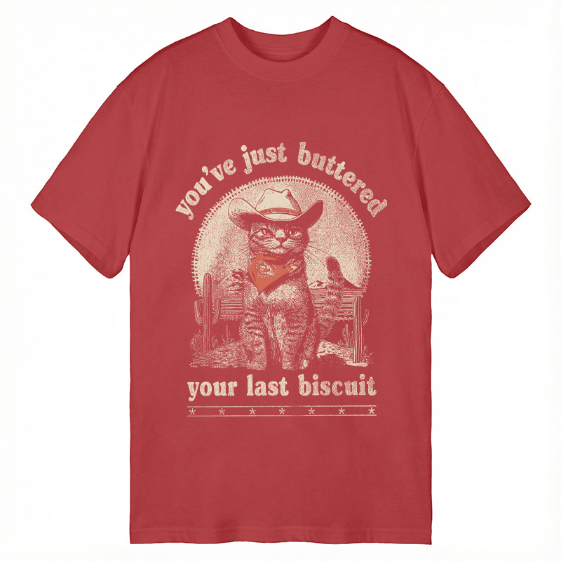 Modecanvas Western Cowboy Cat DTG Printing Classic T-Shirt-modecanvas