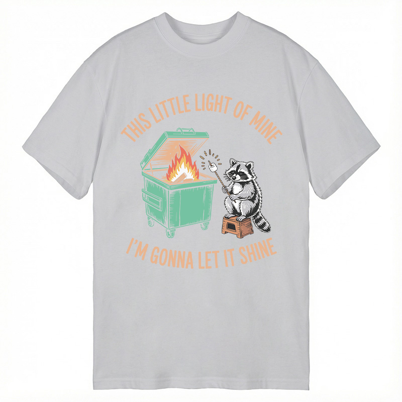 Modecanvas Funny Dumpster Fire Raccoon DTG Printing Classic T-Shirt-modecanvas