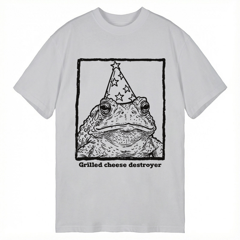 Modecanvas Funny Toad Grilled Cheese DTG Printing Classic T-Shirt-modecanvas